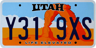 UT license plate Y319XS