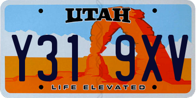 UT license plate Y319XV