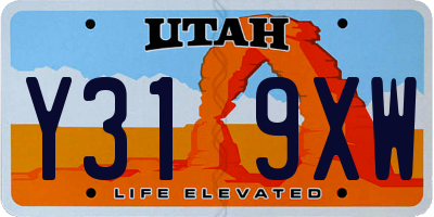 UT license plate Y319XW