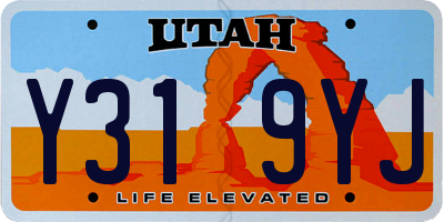 UT license plate Y319YJ