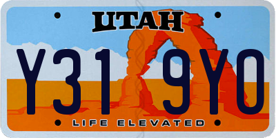 UT license plate Y319YO