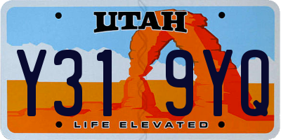 UT license plate Y319YQ
