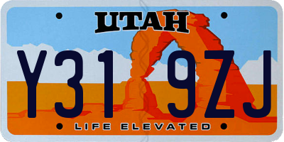 UT license plate Y319ZJ