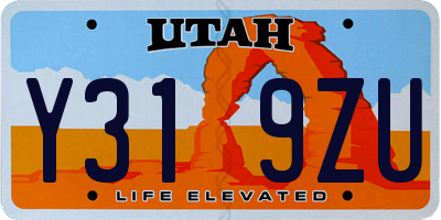 UT license plate Y319ZU