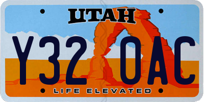UT license plate Y320AC