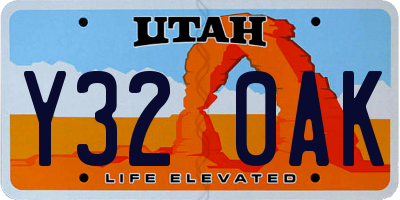 UT license plate Y320AK