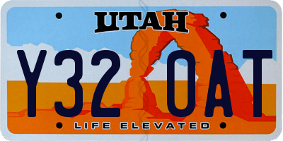 UT license plate Y320AT
