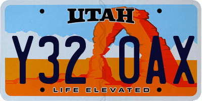 UT license plate Y320AX