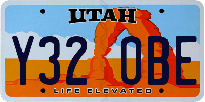 UT license plate Y320BE