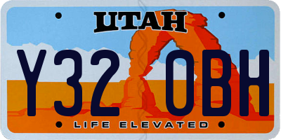 UT license plate Y320BH