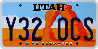 UT license plate Y320CS