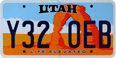 UT license plate Y320EB