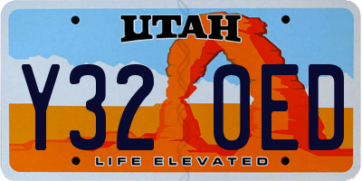 UT license plate Y320ED