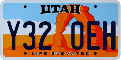 UT license plate Y320EH