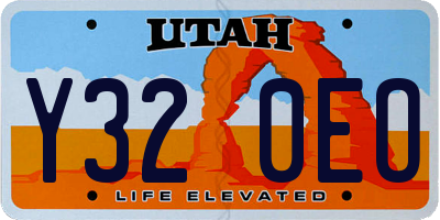 UT license plate Y320EO