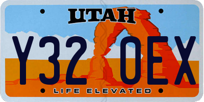 UT license plate Y320EX