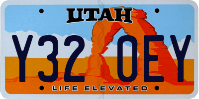 UT license plate Y320EY