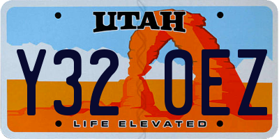 UT license plate Y320EZ