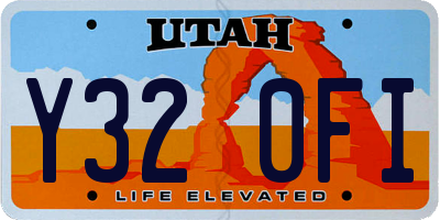 UT license plate Y320FI