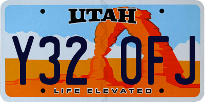 UT license plate Y320FJ