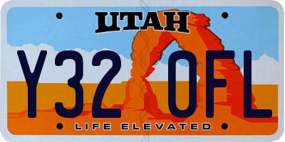 UT license plate Y320FL