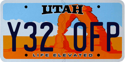 UT license plate Y320FP