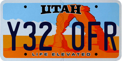 UT license plate Y320FR