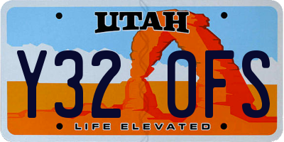 UT license plate Y320FS