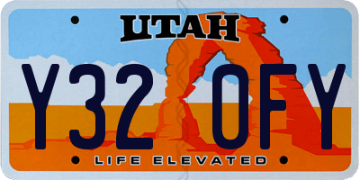 UT license plate Y320FY