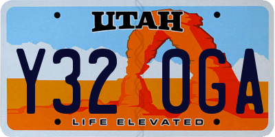 UT license plate Y320GA