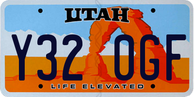 UT license plate Y320GF