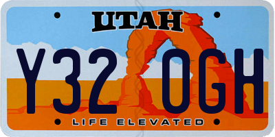 UT license plate Y320GH