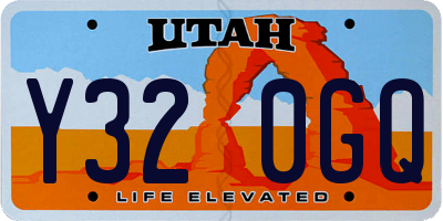 UT license plate Y320GQ