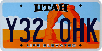 UT license plate Y320HK
