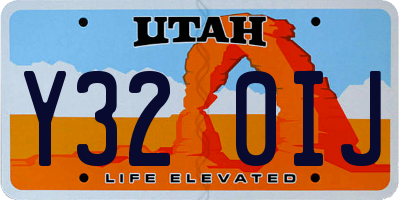 UT license plate Y320IJ