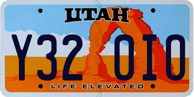 UT license plate Y320IO