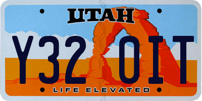 UT license plate Y320IT