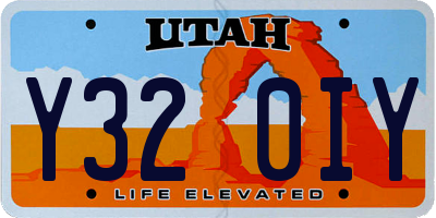 UT license plate Y320IY