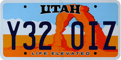 UT license plate Y320IZ