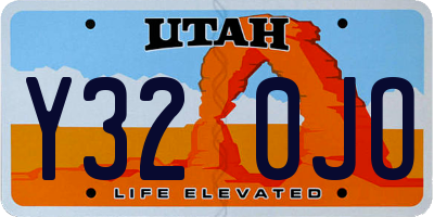UT license plate Y320JO