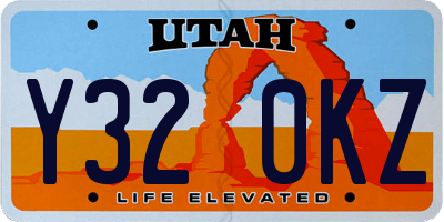 UT license plate Y320KZ