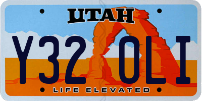 UT license plate Y320LI