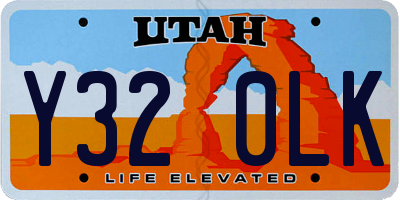 UT license plate Y320LK