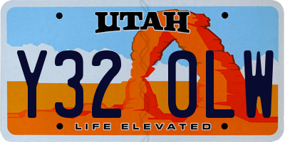 UT license plate Y320LW
