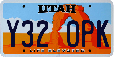 UT license plate Y320PK
