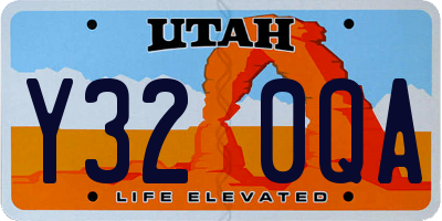 UT license plate Y320QA
