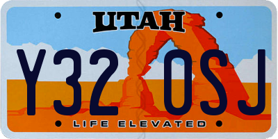 UT license plate Y320SJ