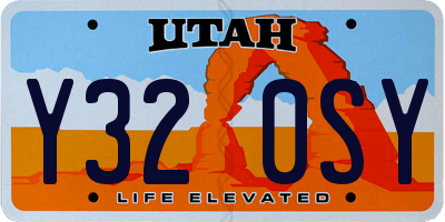UT license plate Y320SY