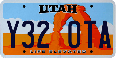 UT license plate Y320TA