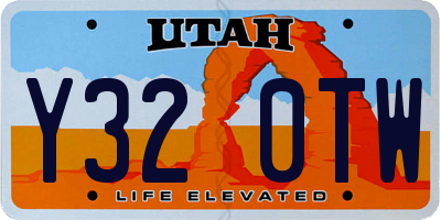 UT license plate Y320TW